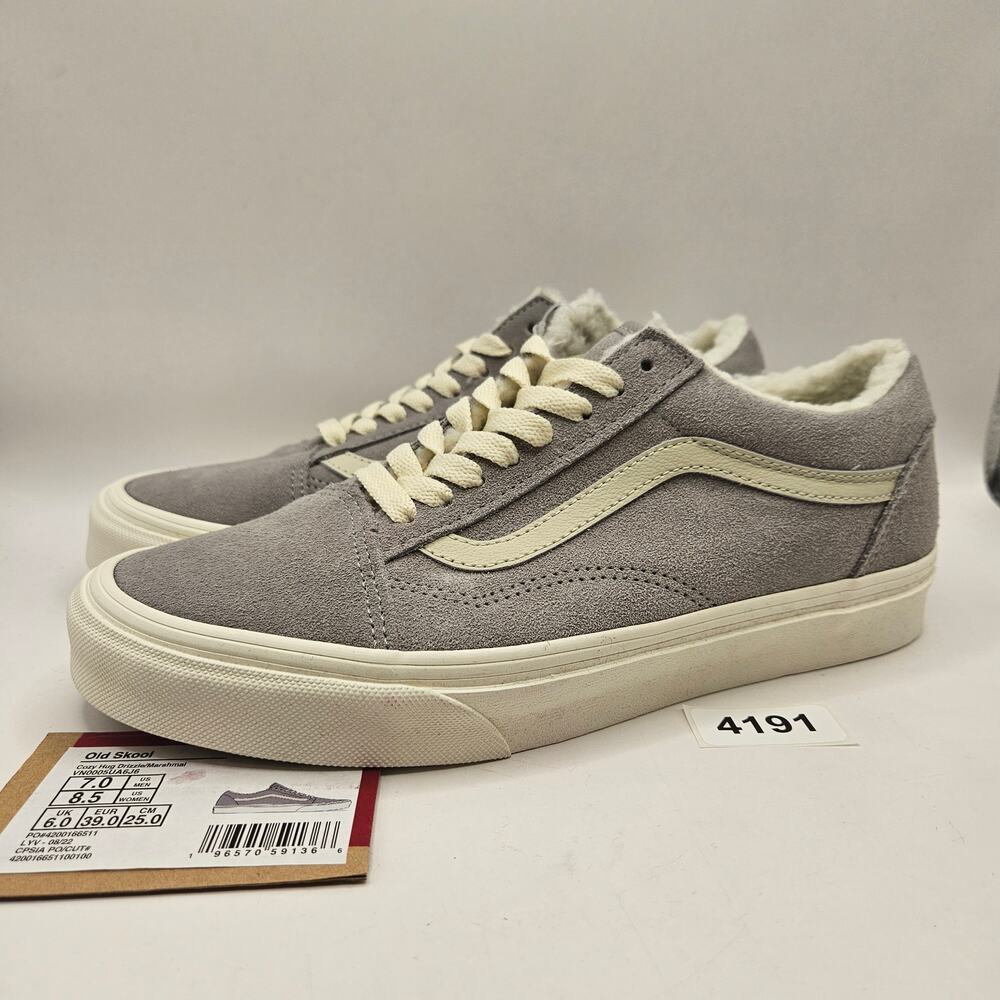 VANS WOMEN'S 8 OLD SKOOL COZY HUG DRIZZLE MARSHMALLOW NWOB